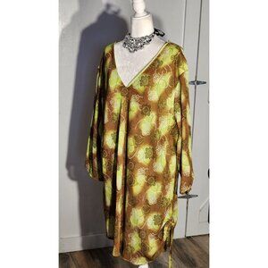 JAMIE NICOLE TUNIC COLOR GREEN 3-4 SLEEVE POLYESTER  SIZE 34(3X)